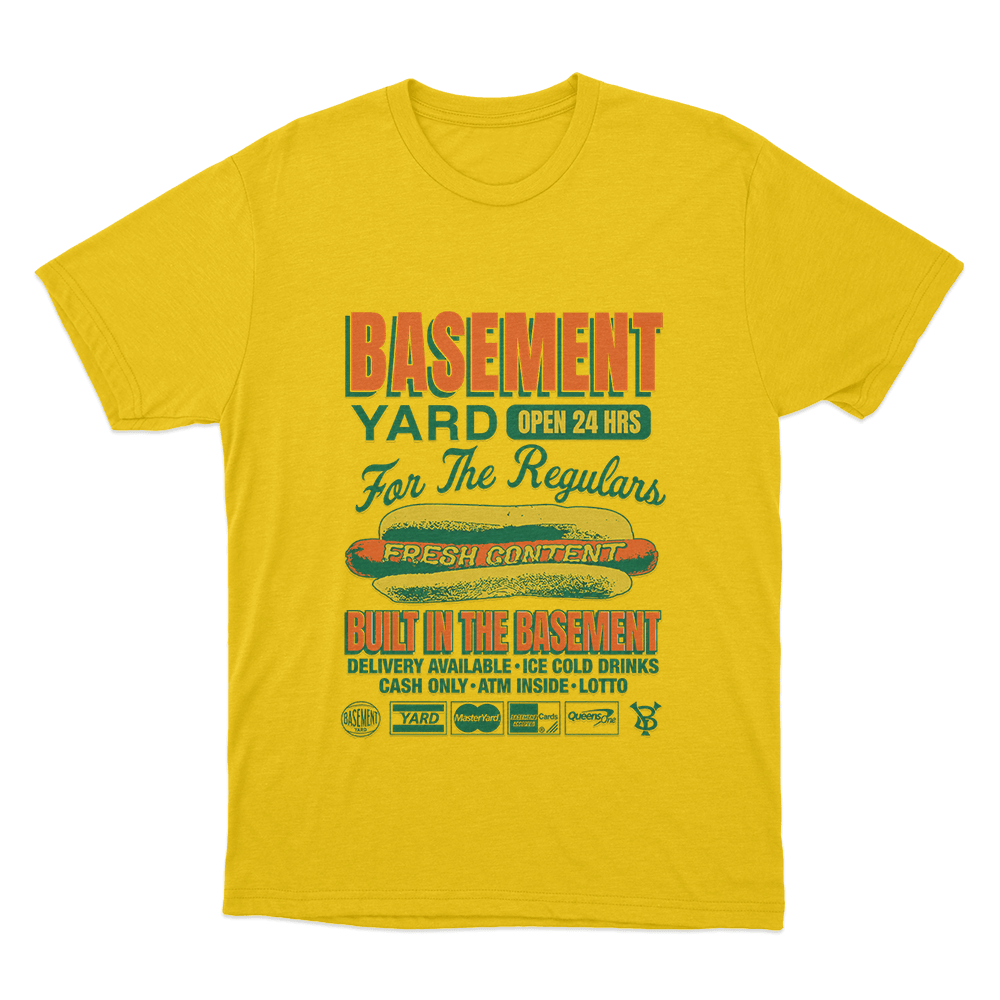 Basement Deli Unisex T Shirt Yellow Basement Deli Unisex T Shirt Yellow