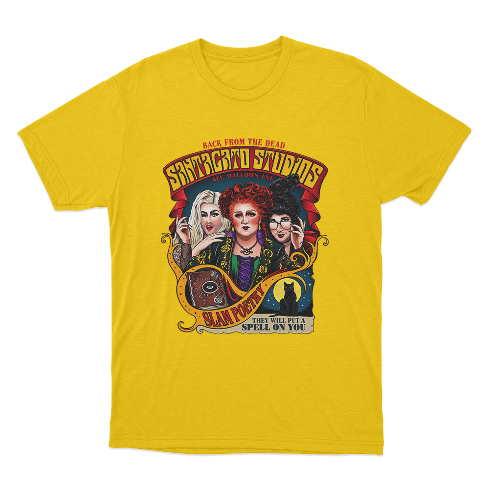 Santagato Studios All Hallows Eve Unisex T Shirt Yellow Santagato Studios All Hallows Eve Unisex T Shirt Yellow