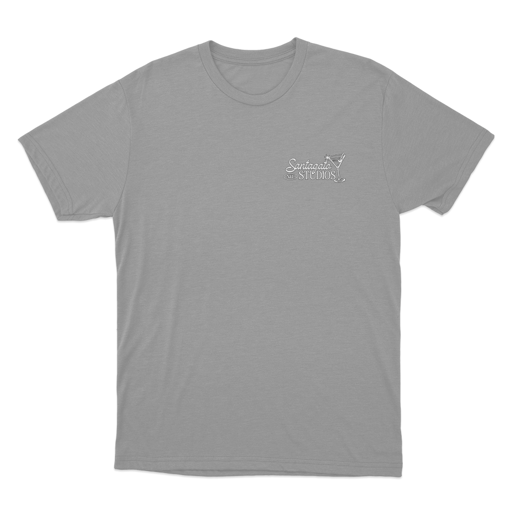 Santagato Studios Martini Logo Unisex T Shirt Grey Santagato Studios Martini Logo Unisex T Shirt Grey