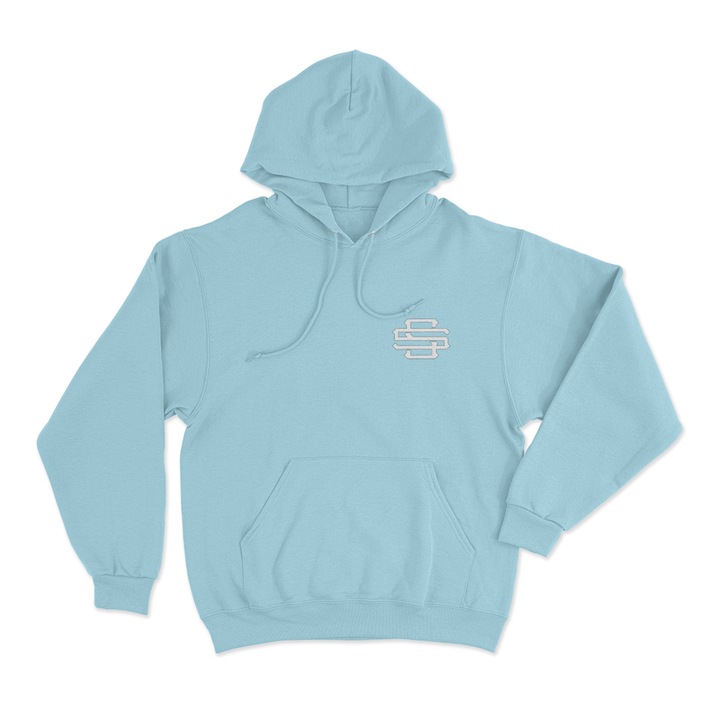 Santagato Studios Monogram Unisex Hoodie Sky Blue Santagato Studios Monogram Unisex Hoodie Sky Blue