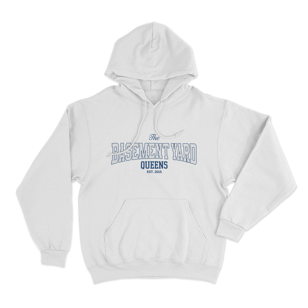 The Basement Yard Queens Est. 2015 Unisex Hoodie White The Basement Yard Queens Est. 2015 Unisex Hoodie White